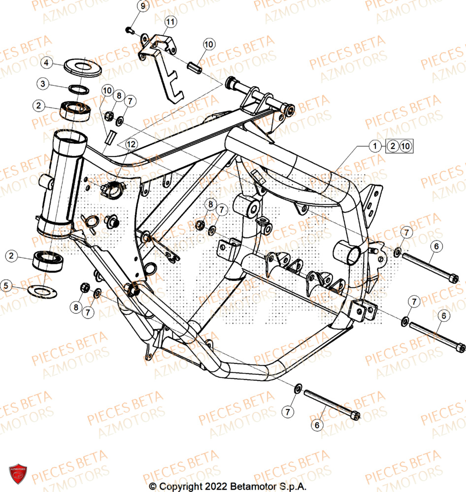 Chassis AZMOTORS PiÃ¨ces Beta RR 50 RACE - 2026