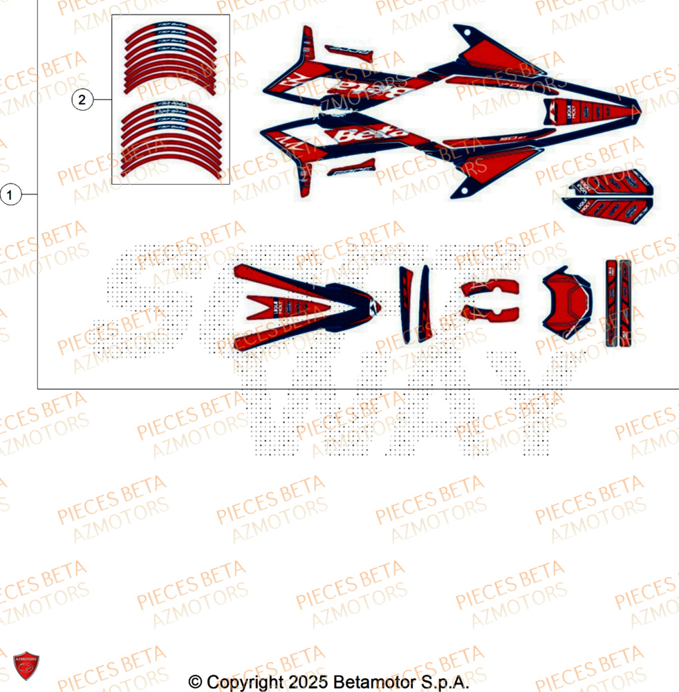 Decors AZMOTORS PiÃ¨ces Beta RR 50 RACE - 2026