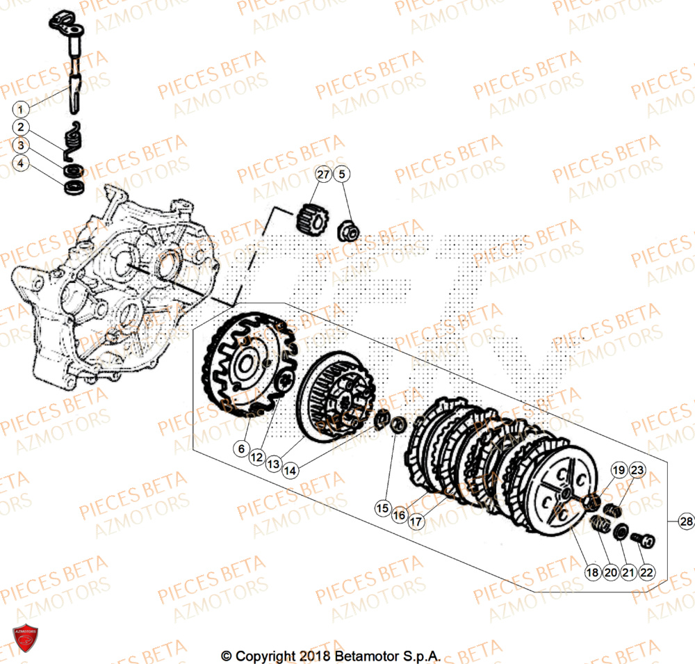 Embrayage AZMOTORS PiÃ¨ces Beta RR 50 RACE - 2026