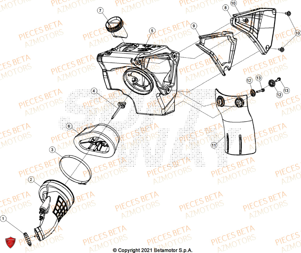 Filtre A Air AZMOTORS PiÃ¨ces Beta RR 50 RACE - 2026