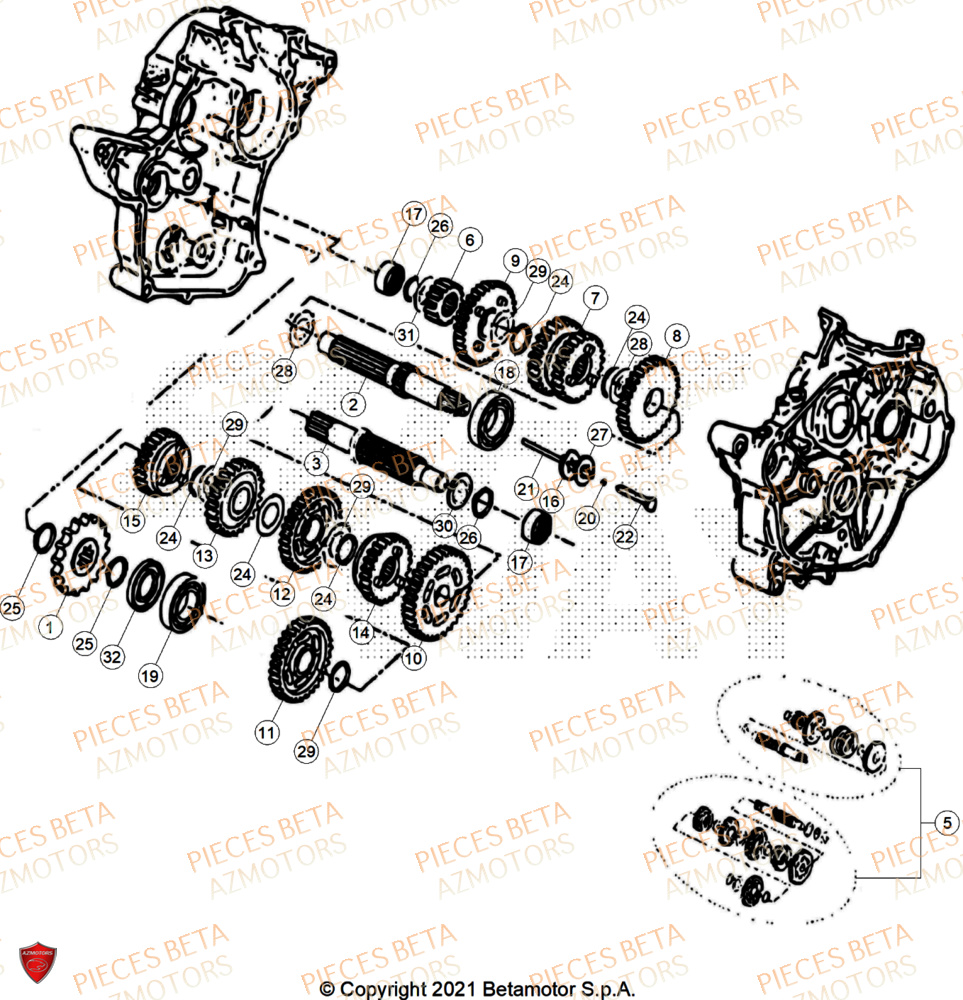 Transmission AZMOTORS PiÃ¨ces Beta RR 50 RACE - 2026