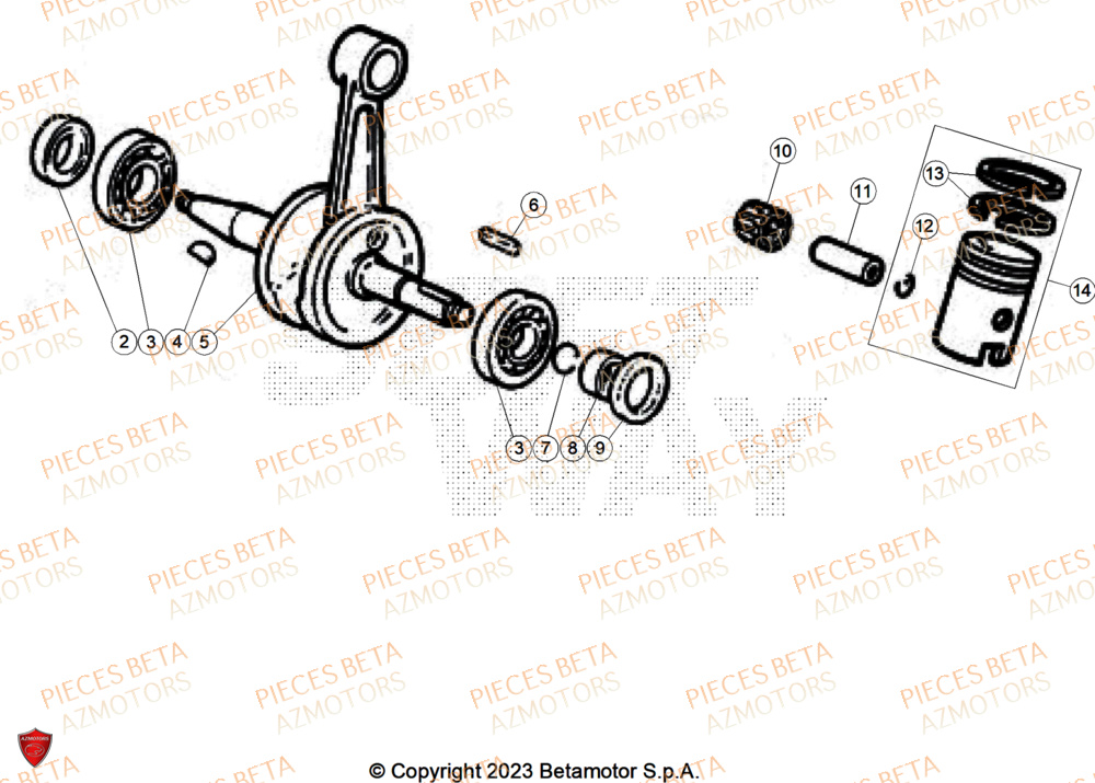 Vilebrequin AZMOTORS PiÃ¨ces Beta RR 50 RACE - 2026