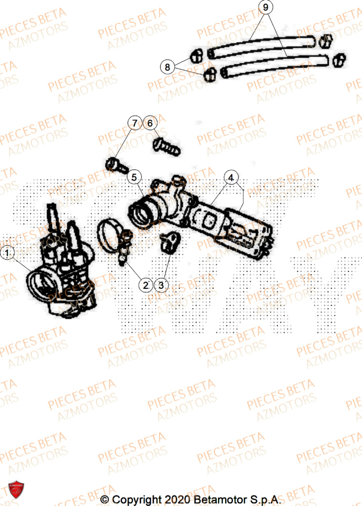 Carburateur AZMOTORS PiÃ¨ces Beta RR 50 SPORT - 2025