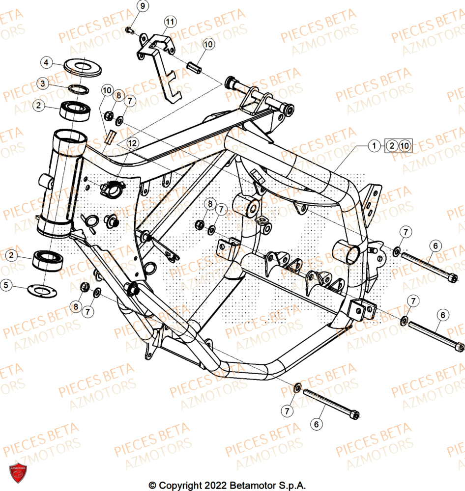 Chassis AZMOTORS PiÃ¨ces Beta RR 50 SPORT - 2025