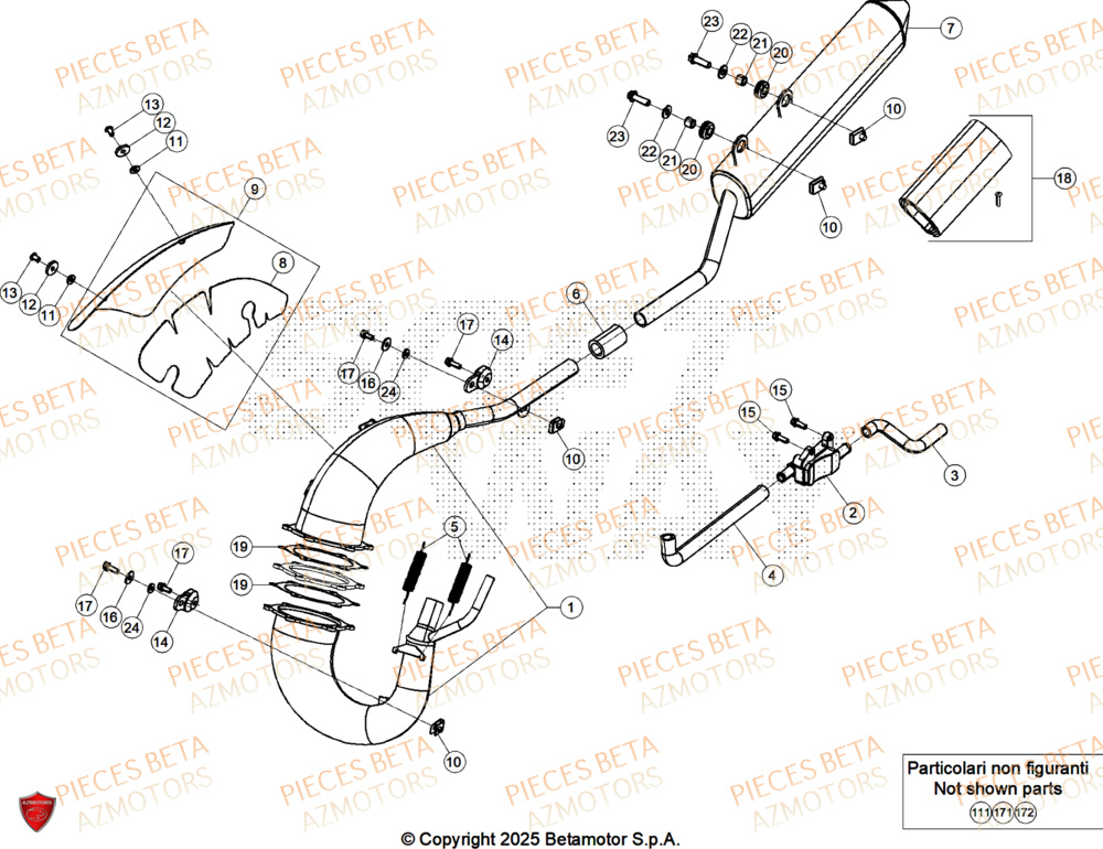 Echappement AZMOTORS PiÃ¨ces Beta RR 50 SPORT - 2025