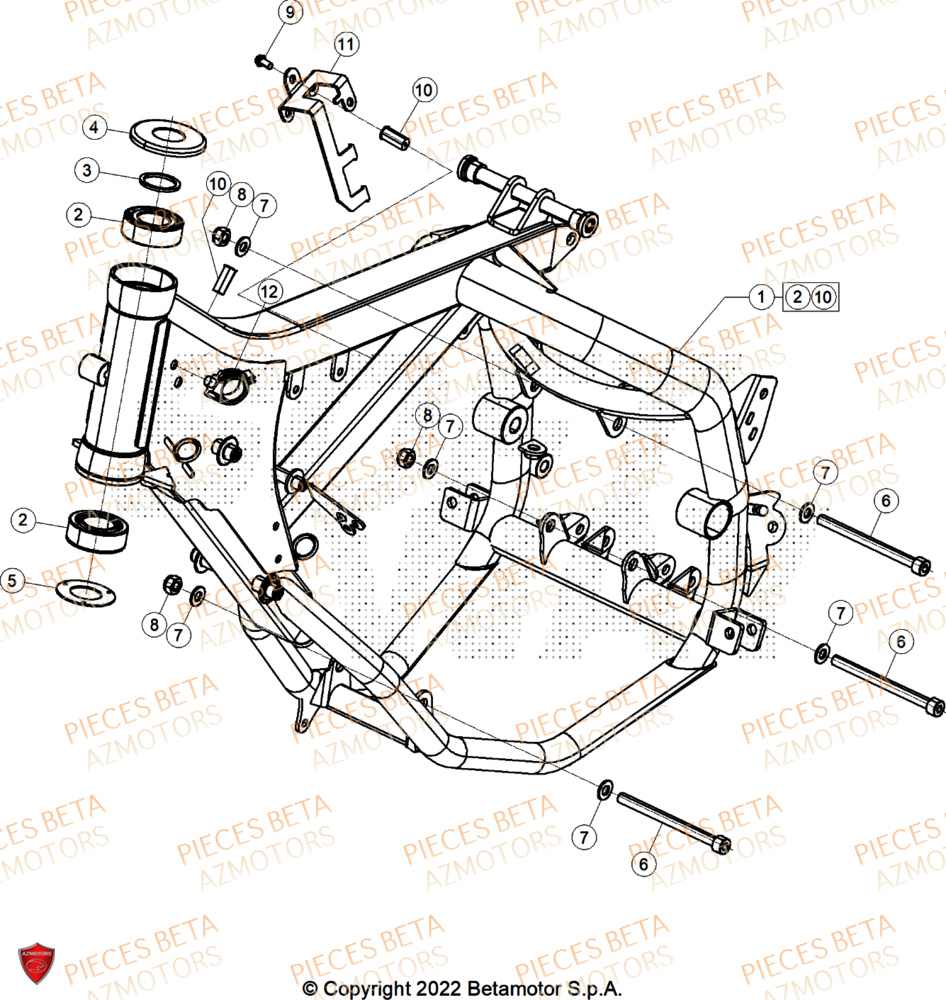 Chassis AZMOTORS PiÃ¨ces Beta RR 50 SPORT - 2026