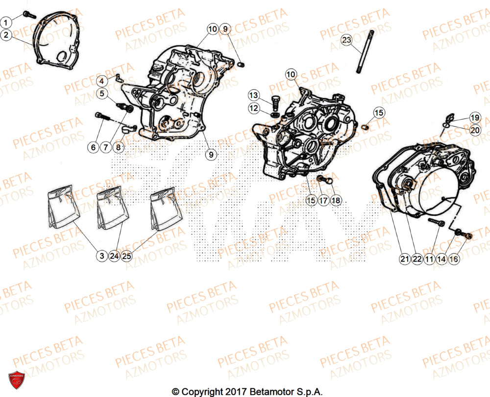 Carter AZMOTORS PiÃ¨ces Beta RR 50 STANDARD - 2025