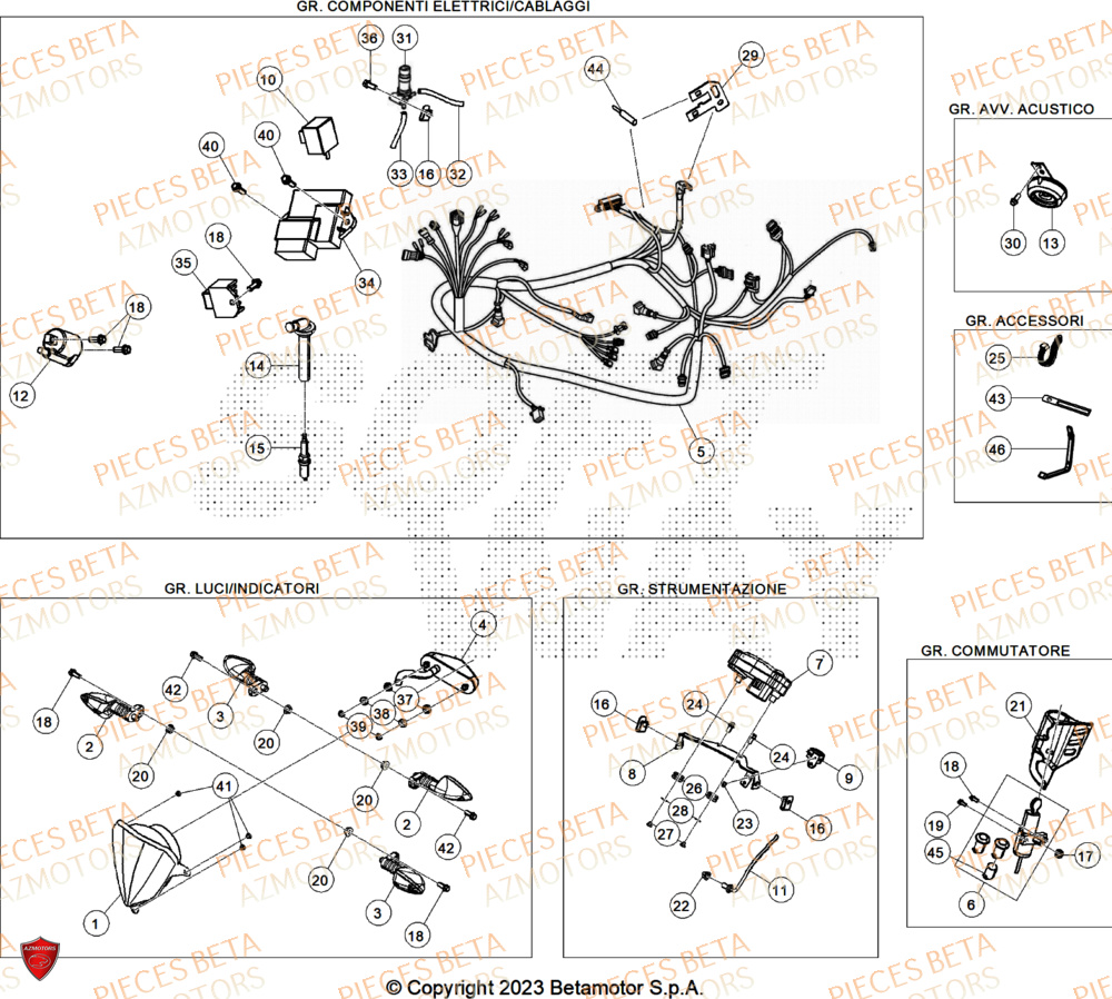 Equipement Electrique AZMOTORS PiÃ¨ces Beta RR 50 STANDARD - 2025