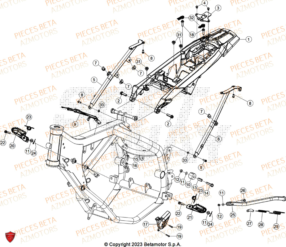 Accessoires Du Chassis AZMOTORS PiÃ¨ces Beta RR 50 STANDARD - 2026