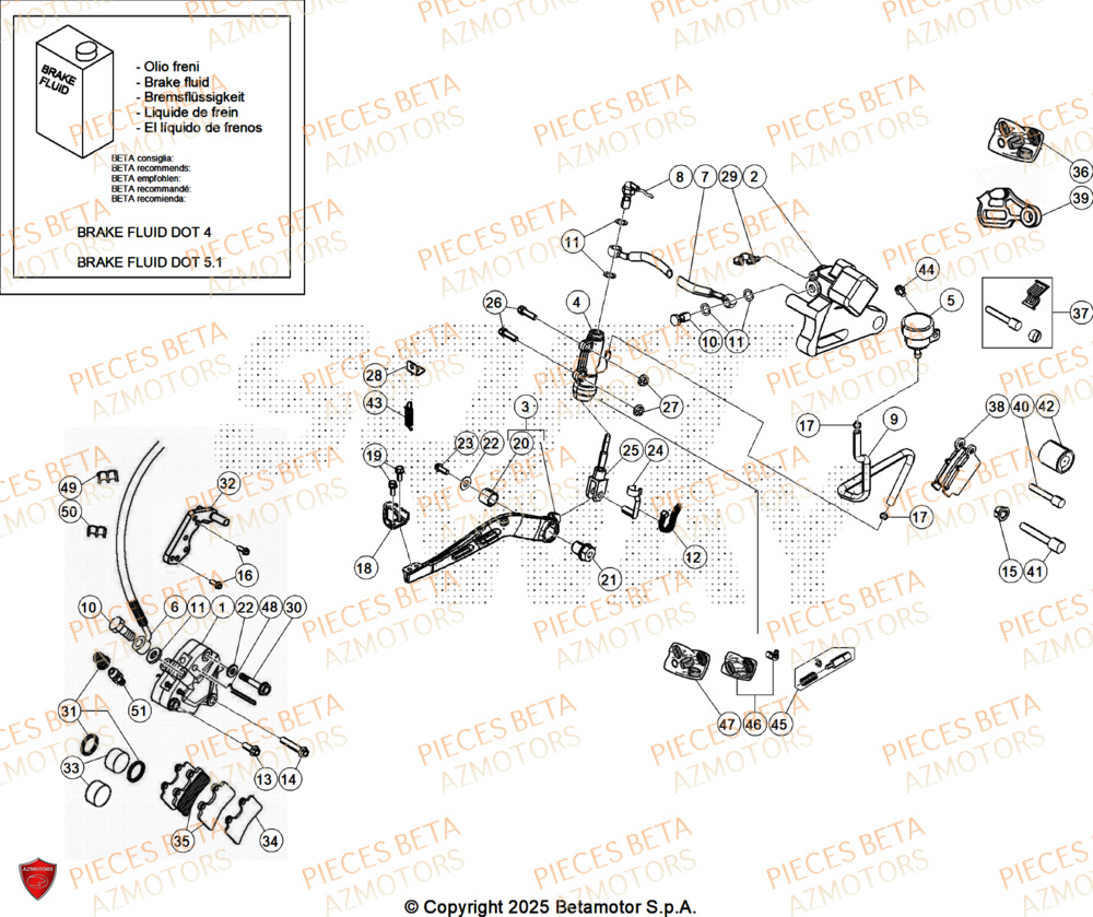 Freins AZMOTORS PiÃ¨ces Beta RR 50 STANDARD - 2026