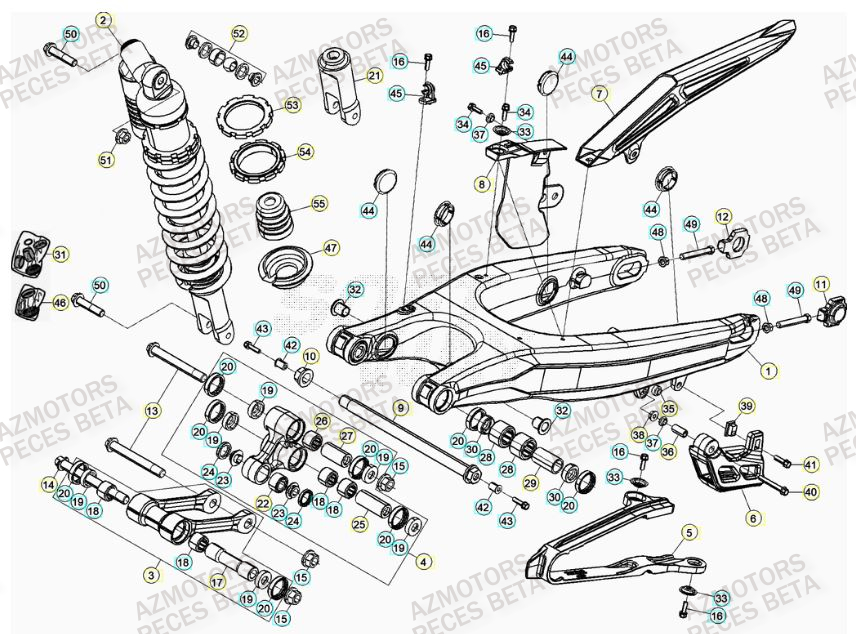 Bras Oscillant AZMOTORS PiÃ¨ces BETA RR 400CC FACTORY 4T - [2011]