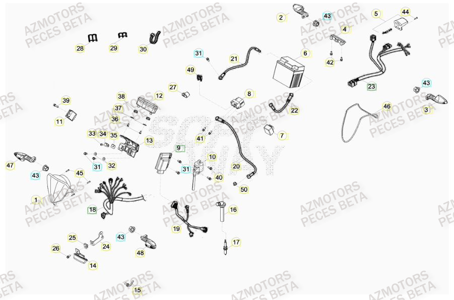 Equipement Electrique AZMOTORS PiÃ¨ces BETA RR 400CC FACTORY 4T - [2011]