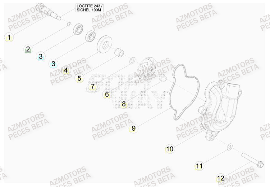 Pompe A Eau AZMOTORS PiÃ¨ces BETA RR 400CC FACTORY 4T - [2011]