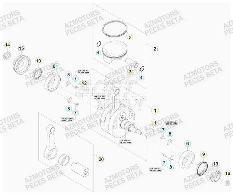 Vilebrequin AZMOTORS PiÃ¨ces BETA RR 400CC FACTORY 4T - [2011]
