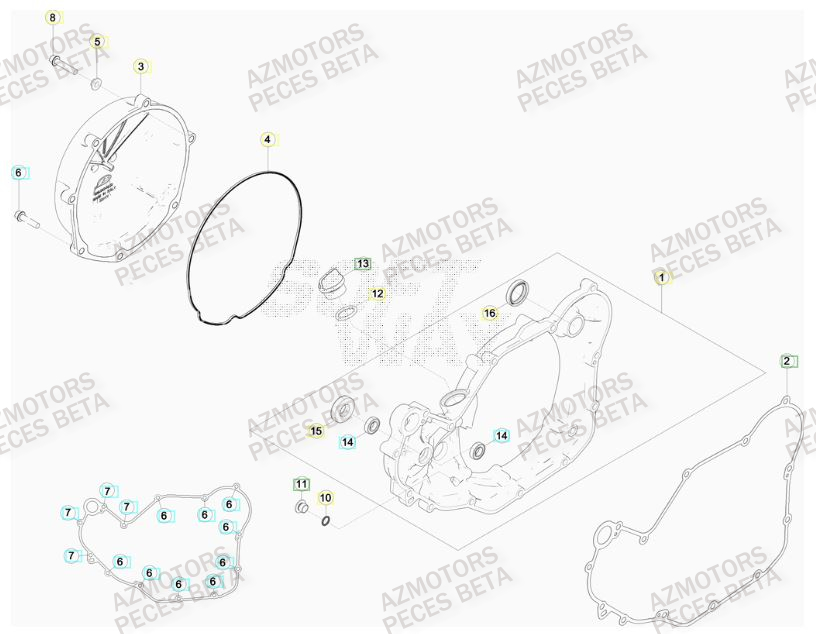 BOUCHON ARBRE COUVERCLE D EMBRAYAGE - BETA pour COUVERCLE EMBRAYAGE de RR-FACTORY-450-11