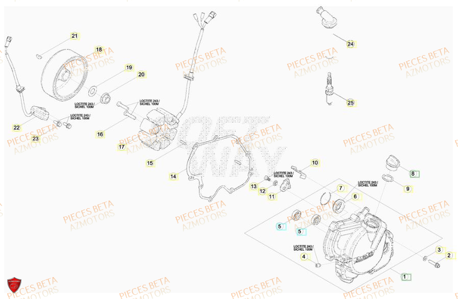 Allumage AZMOTORS PiÃ¨ces BETA RR 520CC FACTORY 4T - [2011]