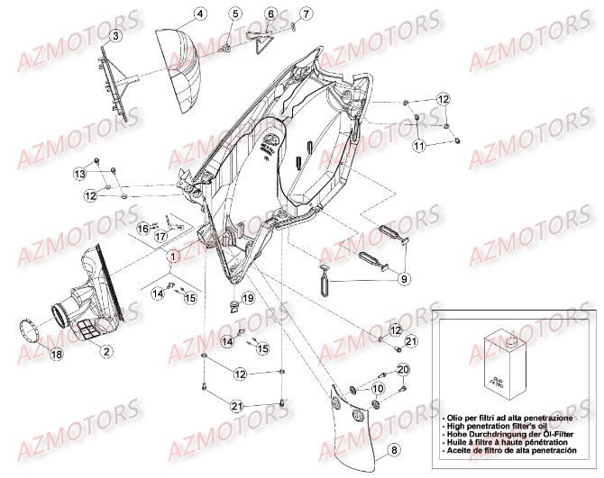 FILTRE AIR - BETA pour BOITIER DU FILTRE de RREFI-4T-350-15