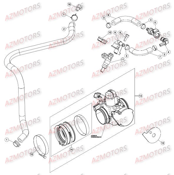 Groupe Injection AZMOTORS PiÃ¨ces Beta RR 4T 350 Enduro - 2015