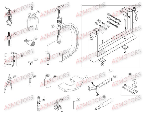 Outillage Special AZMOTORS PiÃ¨ces Beta RR 4T 350 Enduro - 2015