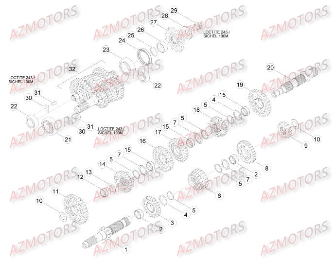 PIGNON DE TRANSMISSION SECONDA IRE - BETA pour BOITE A VITESSES de RREFI-4T-390-15