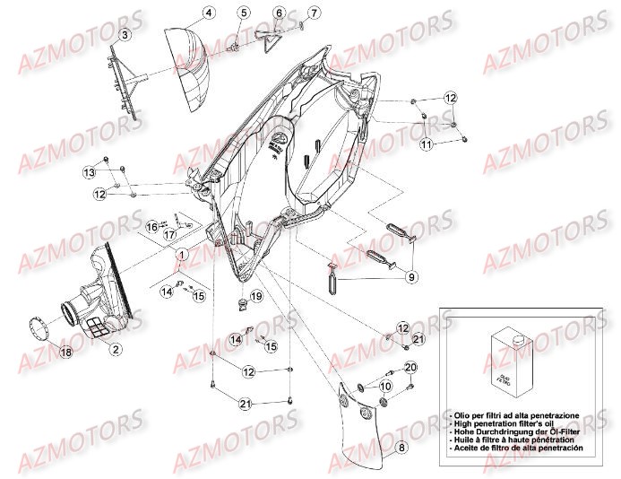 FILTRE AIR - BETA pour BOITIER DU FILTRE de RREFI-4T-390-15