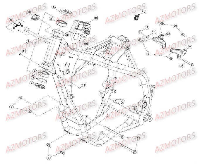 Chassis AZMOTORS PiÃ¨ces Beta RR 4T 390 Enduro - 2015