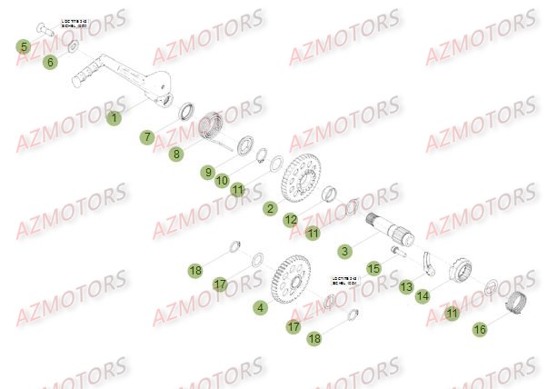 Kick Starter AZMOTORS PiÃ¨ces Beta RR 4T 390 Enduro - 2015