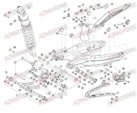 Suspension Arriere AZMOTORS PiÃ¨ces Beta RR 4T 390 Enduro - 2015