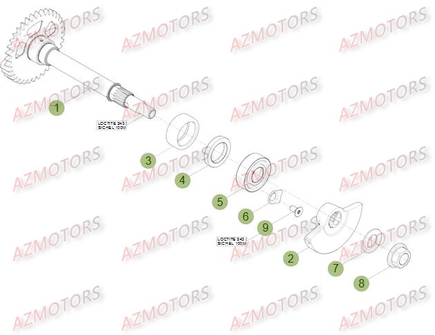 Vilebrequin Piston Contre Arbre AZMOTORS PiÃ¨ces Beta RR 4T 390 Enduro - 2015