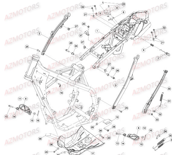 REPOSE-PIEDS - BETA pour ACCESSOIRES DU CHASSIS de RRRAC-2T-250-15