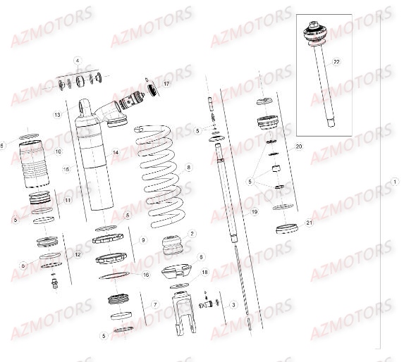 Amortisseur AZMOTORS Pieces BETA RR RACING 2T 250 - [2015]