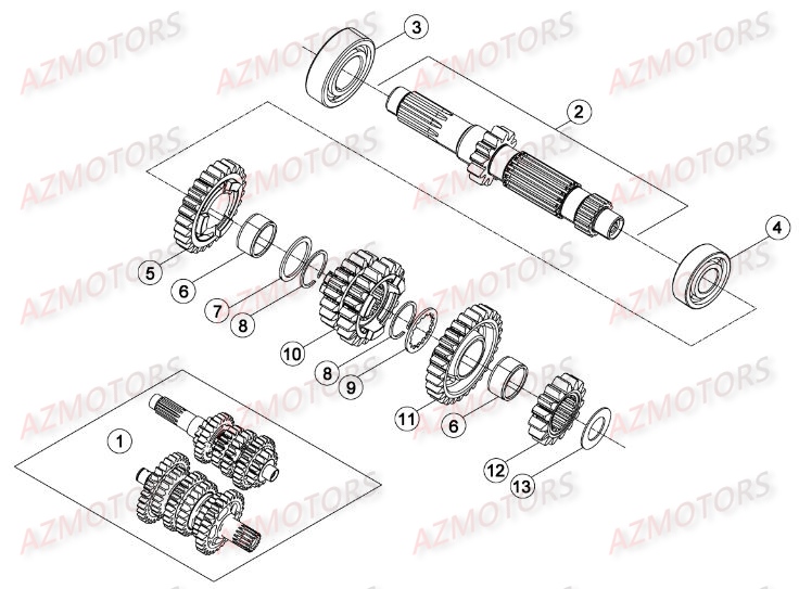 Boite A Vitesses AZMOTORS Pieces BETA RR RACING 2T 250 - [2015]