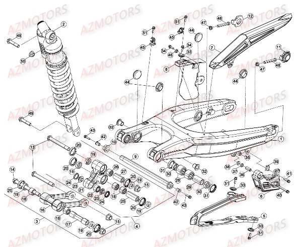 Bras Oscillant AZMOTORS Pieces BETA RR RACING 2T 250 - [2015]