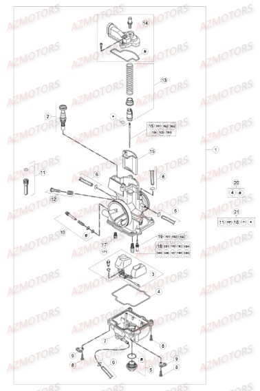 Carburateur AZMOTORS Pieces BETA RR RACING 2T 250 - [2015]