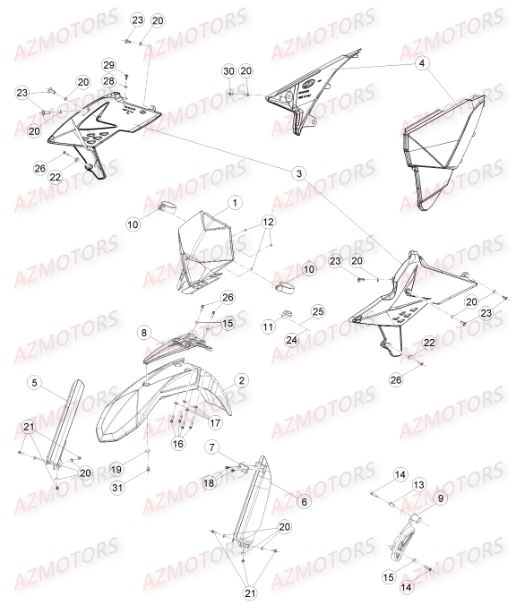 APPUI AILE - BETA pour CARENAGES AVANT de RRRAC-2T-250-15