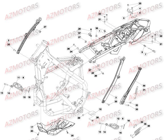 Accessoires Du Chassis AZMOTORS Pieces BETA RR RACING 2T 250 - [2016]