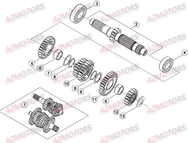 Boite A Vitesses AZMOTORS Pieces BETA RR RACING 2T 250 - [2016]