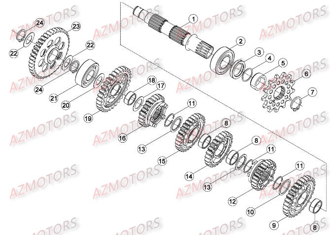 PIGNON Z.15 - BETA pour BOITE A VITESSES 2 de RRRAC-2T-250-16