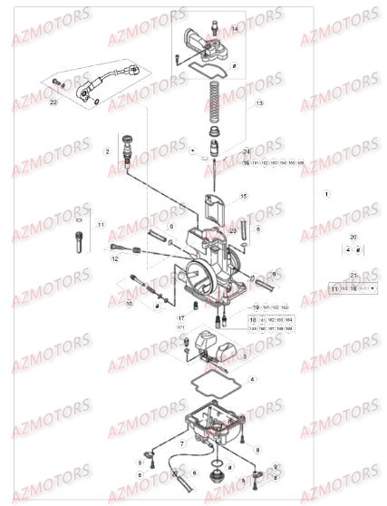 Carburateur AZMOTORS Pieces BETA RR RACING 2T 250 - [2016]