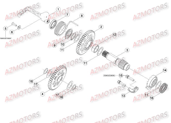 Kick Starter AZMOTORS Pieces BETA RR RACING 2T 250 - [2016]