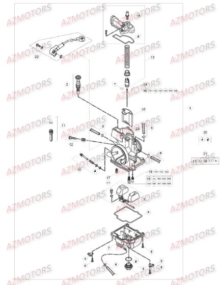 Carburateur AZMOTORS Pieces BETA RR RACING 2T 300 - [2016]