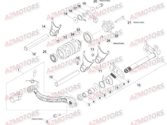 Commande Boite A Vitesses AZMOTORS Pieces BETA RR RACING 2T 300 - [2016]
