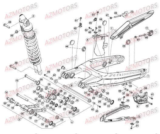 Suspension Arriere AZMOTORS Pieces BETA RR RACING 2T 300 - [2016]