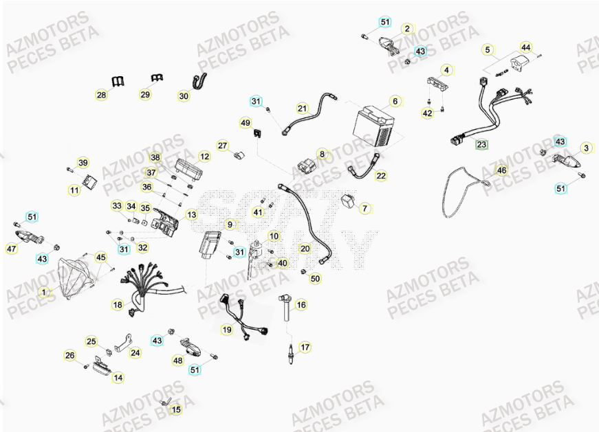 Equipement Electrique AZMOTORS PiÃ¨ces BETA RR RACING 4T 400 - [2013]