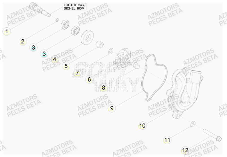Pompe A Eau AZMOTORS PiÃ¨ces BETA RR RACING 4T 400 - [2013]