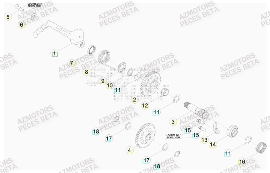 Kick Starter AZMOTORS PiÃ¨ces BETA RR RACING 4T 450 - [2013]