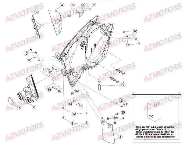 FILTRE AIR - BETA pour BOITIER DU FILTRE de RRRAC-4T-450-14