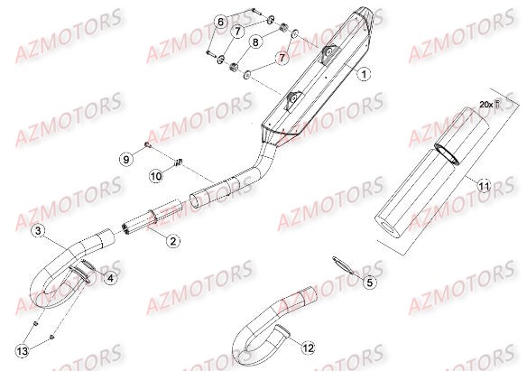 Echappement AZMOTORS PiÃ¨ces BETA RR RACING 4T 450 - [2014]