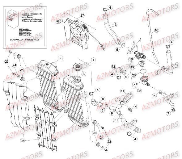 KIT ELECTRO VENTILATEUR RR 4T - BETA pour RADIATEUR de RRRAC-4T-450-14