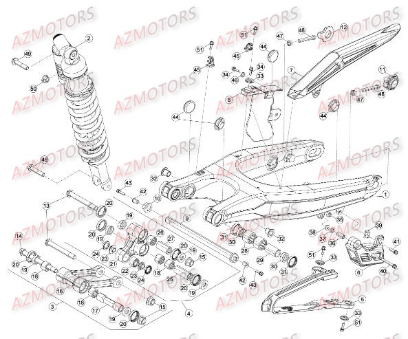 Suspension Arriere AZMOTORS PiÃ¨ces BETA RR RACING 4T 450 - [2014]